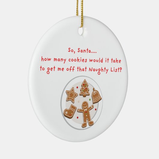 Naughty List Bribe Keramik Ornament (Rechts)