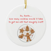 Naughty List Bribe Keramik Ornament (Vorne)