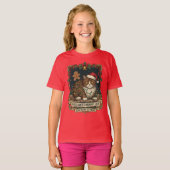 "Naughty List" Cat Christmas Humor. T-Shirt (Vorne ganz)