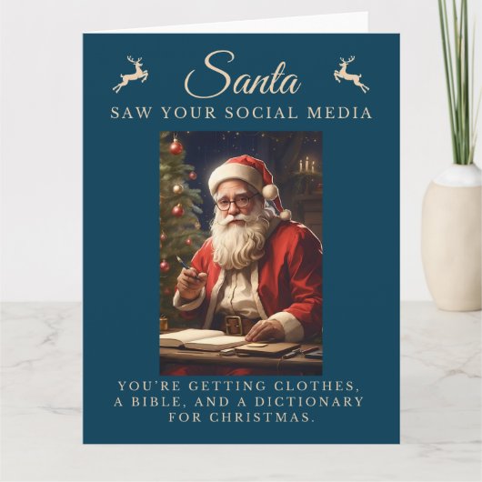 Naughty List Funny Sarcastic Weihnachten Karte (Vorderseite)