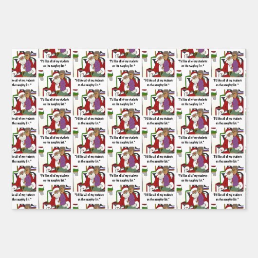 Naughty List Geschenkpapier Set (Vorderseite 3)