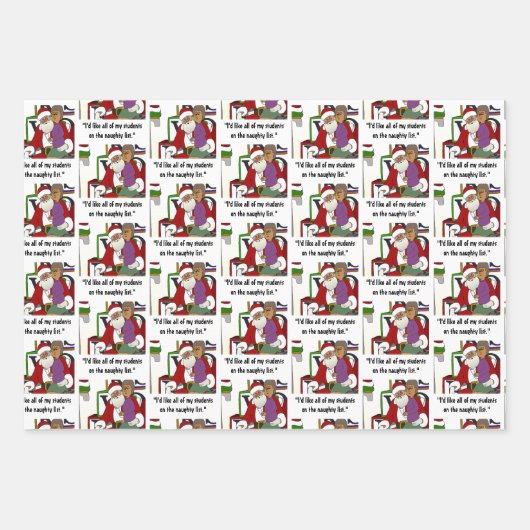 Naughty List Geschenkpapier Set (Vorderseite 2)