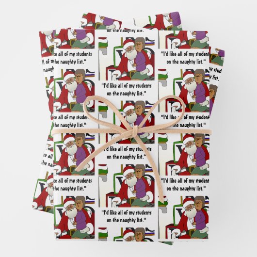 Naughty List Geschenkpapier Set (Beispiel)