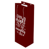 Naughty List Geschenktüte Für Weinflaschen (Vorderseite Schrägansicht)