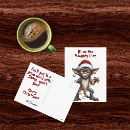 Naughty List Gremlin Feiertagspostkarte