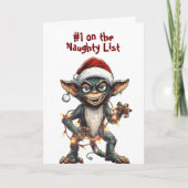 Naughty List Gremlin Karte (Vorderseite)