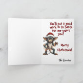 Naughty List Gremlin Karte (Innenseite)