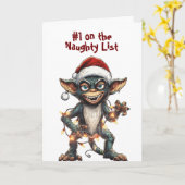Naughty List Gremlin Karte (Gelbe Blume)