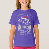 "Naughty List" Grumpy Cat Christmas Brew. T-Shirt (Vorderseite)