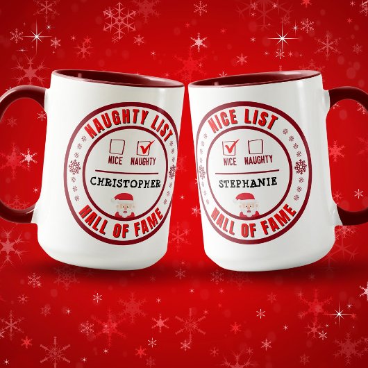 Naughty List Hall of Fame Weihnachtskaffee Tasse