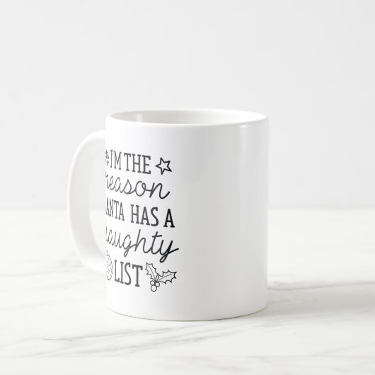 Naughty List Kaffeetasse (Vorderseite Links)