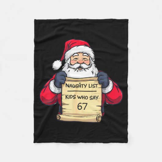 Naughty List Kids Who Say 67 Funny Meme Christmas  Fleecedecke (Vorderseite)