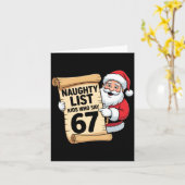 Naughty List Kids Who Say 67 Funny Meme Christmas Karte (Gelbe Blume)