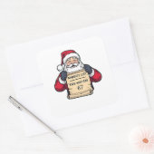 Naughty List Kids Who Say 6 7 Six Seven Christmas Quadratischer Aufkleber (Umschlag)
