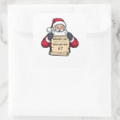 Naughty List Kids Who Say 6 7 Six Seven Christmas  Quadratischer Aufkleber (Tasche)