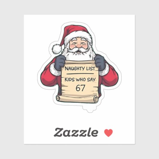 Naughty List Kinder, die 6 7 Six Seven Weihnachten Aufkleber (Blatt)