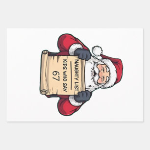 Naughty List Kinder, die 6 7 Six Seven Weihnachten Geschenkpapier Set
