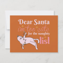 Naughty List Niedlich Cat Christmas Feiertagskarte
