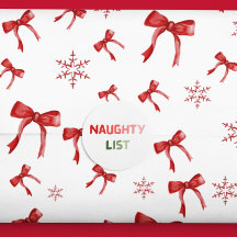 Naughty List Red Christmas Fun Round-Geschenkstick