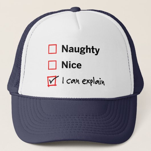 Naughty List Truckerkappe (Vorderseite)