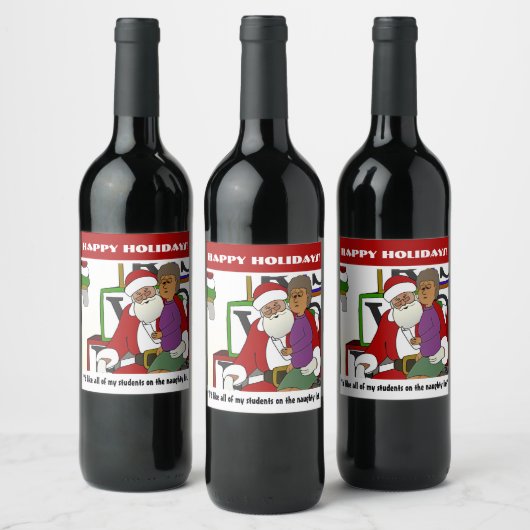 Naughty List Weinetikett (Flaschen)