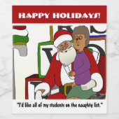 Naughty List Weinetikett (Einzelnes Label)