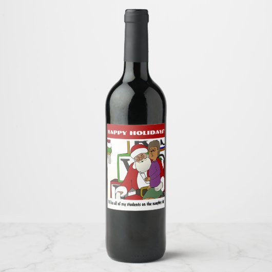 Naughty List Weinetikett (Vorderseite)