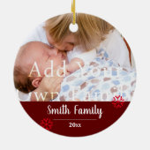 Naughty List Zwei Fotos Weihnachten Keramik Ornament (Hinten)