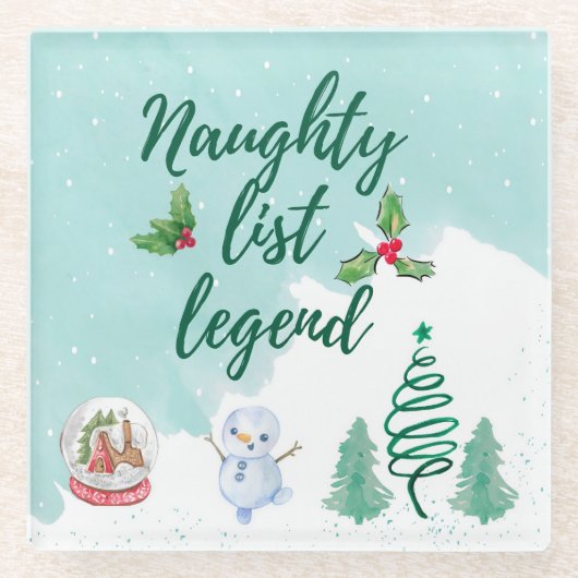 Naughty-Liste Glasuntersetzer (Vorderseite)