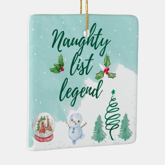 Naughty-Liste Keramikornament (Rechts)