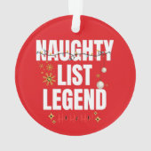 Naughty-Liste Ornament (Rückseite)