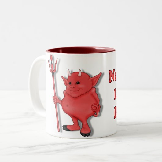 Naughty Little Devil Zweifarbige Tasse (Vorderseite Links)