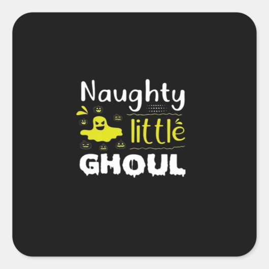 Naughty Little Ghoul Quadratischer Aufkleber (Vorderseite)