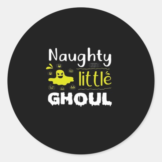 Naughty Little Ghoul Runder Aufkleber (Vorderseite)