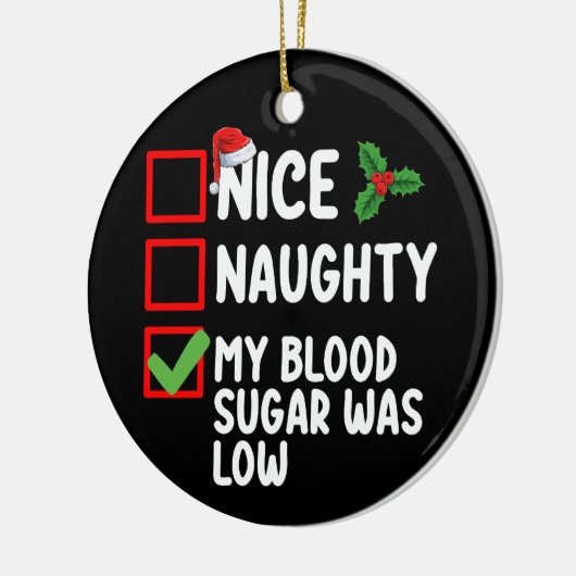 Naughty mein Blutzucker war Diabetes Chris Keramik Ornament (Links)