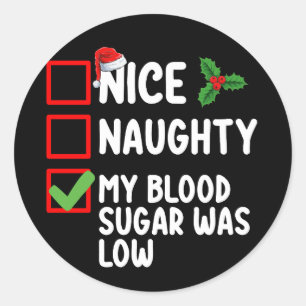 Naughty mein Blutzucker war Diabetes Chris Runder Aufkleber