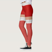 Naughty Mrs. Santa Claus Red Hold Ups Funny Festiv Leggings (Links)