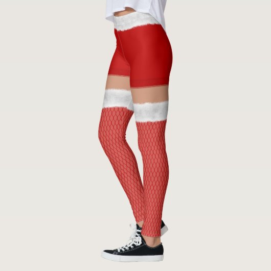 Naughty Mrs. Santa Claus Red Hold Ups Funny Festiv Leggings (Links)