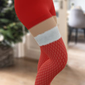 Naughty Mrs. Santa Claus Red Hold Ups Funny Festiv Leggings