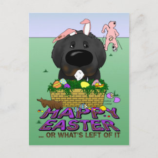 Naughty Newfie Happy Oaster Feiertagspostkarte