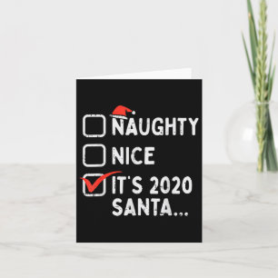 Naughty Nice 2020 Santa Funny Xmas Quarantäne Tick Karte