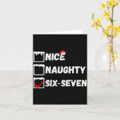 Naughty Nice 67 Christmas Checklist Fun Six Seven Karte (Gelbe Blume)