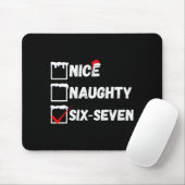 Naughty Nice 67 Christmas Checklist Fun Six Seven Mousepad (Mit Mouse)