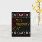 Naughty Nice 6 7 Funny Brainrot Meme Ugly Xmas Six Karte (Gelbe Blume)