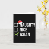 Naughty Nice Asian Asia Weihnachtsmannmütze Weihna Karte (Gelbe Blume)