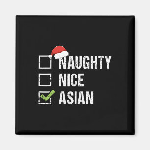 Naughty Nice Asian Asia Weihnachtsmannmütze Weihna Magnet