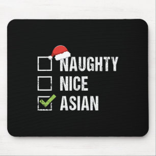 Naughty Nice Asian Asia Weihnachtsmannmütze Weihna Mousepad