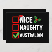 Naughty Nice Australian Christmas List Holiday Einladung (Vorne/Hinten)