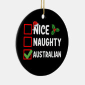 Naughty Nice Australian Christmas List Holiday Keramik Ornament (Rechts)