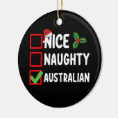 Naughty Nice Australian Christmas List Holiday Keramik Ornament (Links)